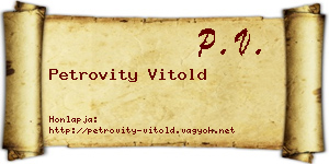 Petrovity Vitold névjegykártya